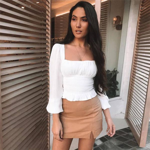 

shirt square neck solid color casual t shirt vintage teenager basic wear ladies dayly clothing womens designer t, White