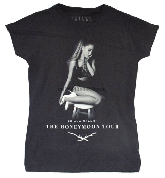 

ariana grande honeymoon tour 2015 girls juniors black t shirt new official merch