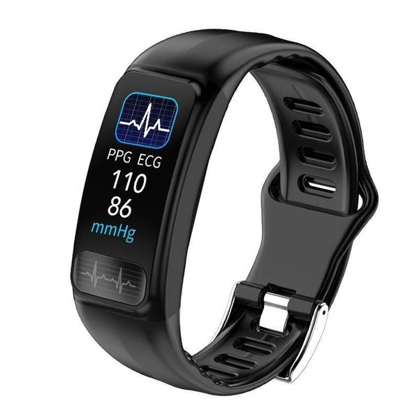 

p12 ecg ppg smart bracelet blood pressure heart rate monitor smartband sports ip67 waterproof fitness tracker smart wristband