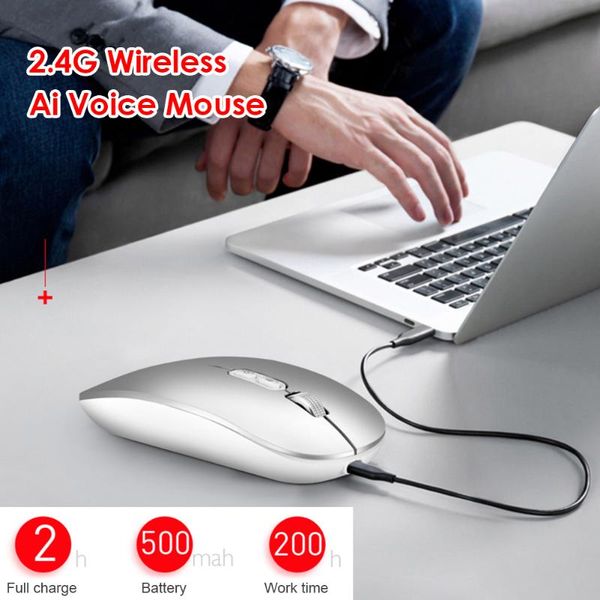

mice ultra-thin computer optical rechargeable mouse 2.4g ai smart voice wireless for office caring supplies