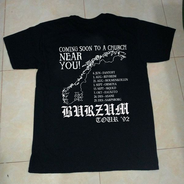 

1burzum coming soon to a church tour 92 t-shirt vintage reprint mayhem