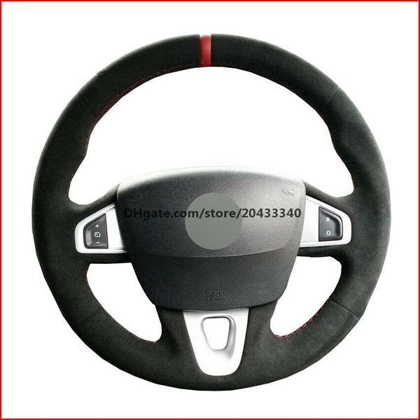 

black suede hand sew steering wheel cover for renault megane 3 coupe rs 2010