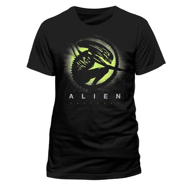 

горячая продажа мода alien пакт - xenomorph силуэт черная футболка (brand new) hip-hop топы тиса