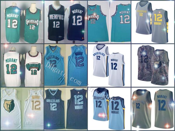 

memphis grizzlies men 12 ja morant men jersey, Black