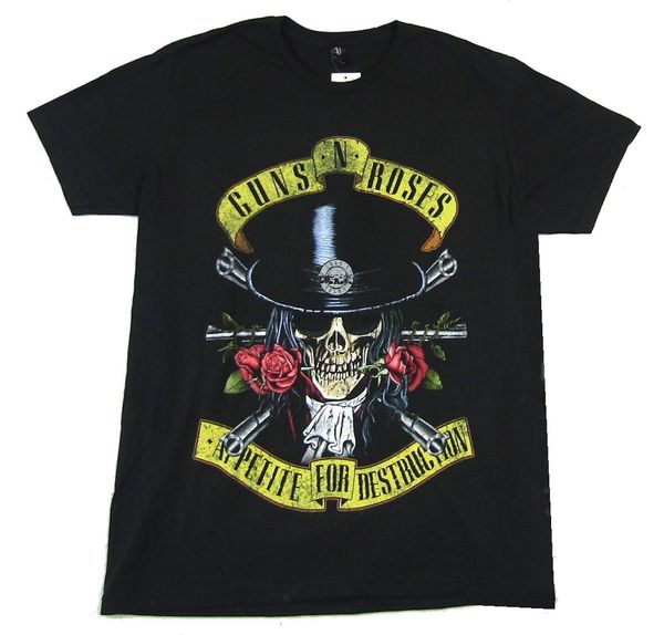 

guns n roses slash skull appetite for destruction black t shirt new official gnr