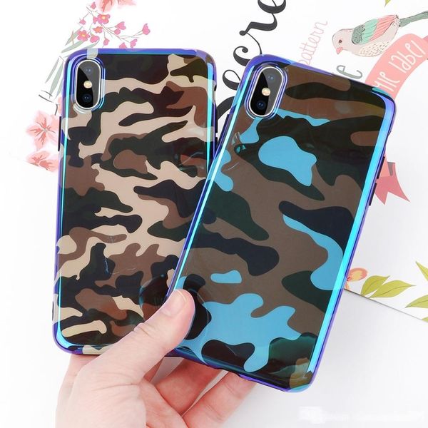 

luxury blu-ray camouflage phone case for iphone x xs xr xs max 8 7 6 6s plus fashion cool army green soft tpu back cover cases