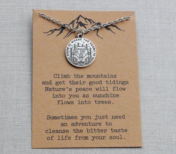 

home is where the heart is mountain necklace nature66, Silver