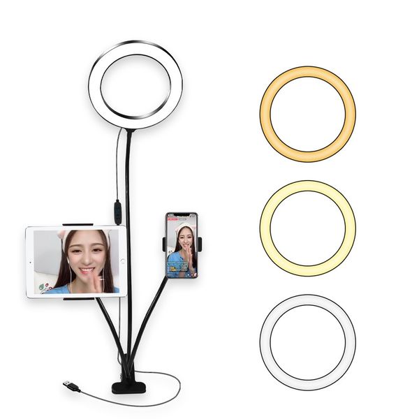 

8inch ring light deskkit with tablet phone holder for makeup youtube video live stream beauty selfie lighting lamp for ipad