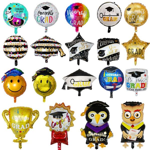 

1pc congratulation party foil helium balloon graduate good luck students congrats decor supplies graduated doctoral