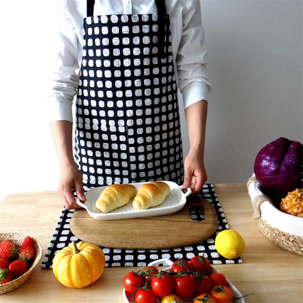 

nordic style apron apple printing brief apron with big pocket kitchen baking cooking accessories bib aprons