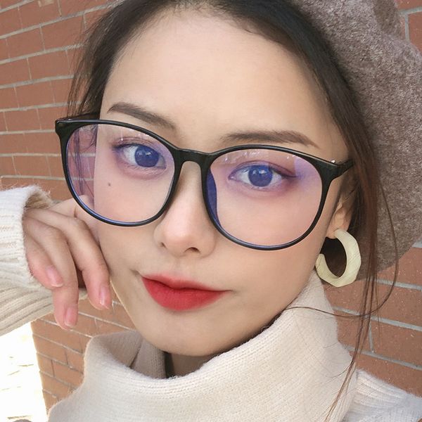 

optical glasses glasses frame anti-blue light large frame round , plain face 2020 new ultra light art, White;black