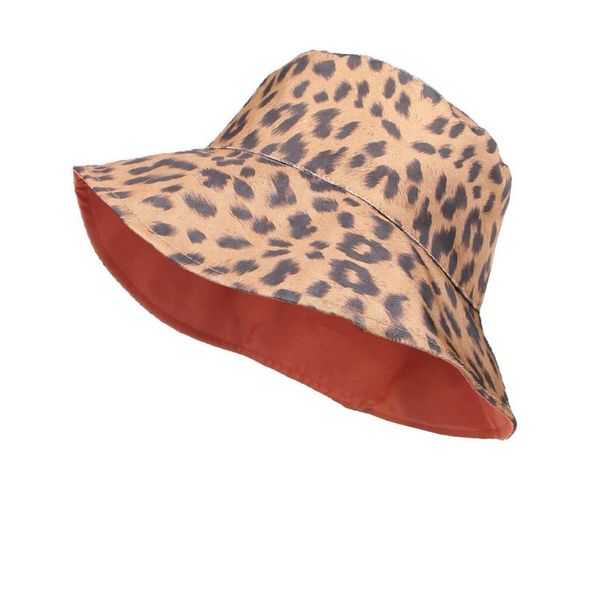 

new women ladies fashion casual bucket hats double sided leopard print bucket hat outdoor fisherman sunshade cap d1, Blue;gray