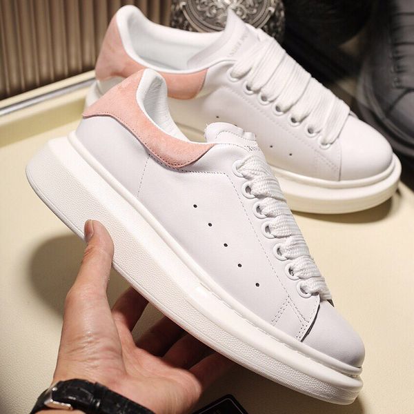 

men platform sneakers women classic suede pink white shoes leather fashion platform shoes trendy designer casual shoes, Black