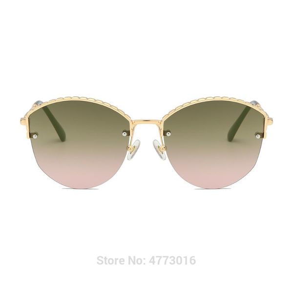 

manufacturers direct ladies fashion trends in europe and the united states half frame eyebrows sunglasses metal sunglasses, White;black