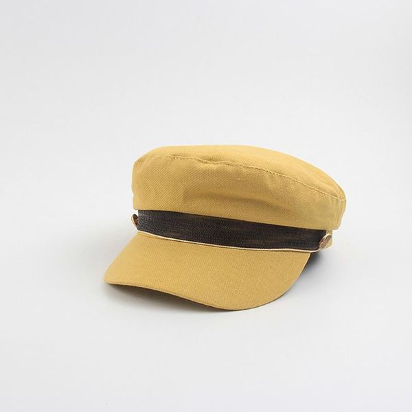 

new literary solid color octagonal hat female casual wild british retro beret painter hat spring and autumn, Blue;gray