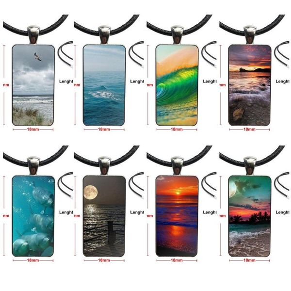 

the sea ocean magical for girls gifts brand steel color jewelry fashion statement necklace glass necklaces pendants, Silver