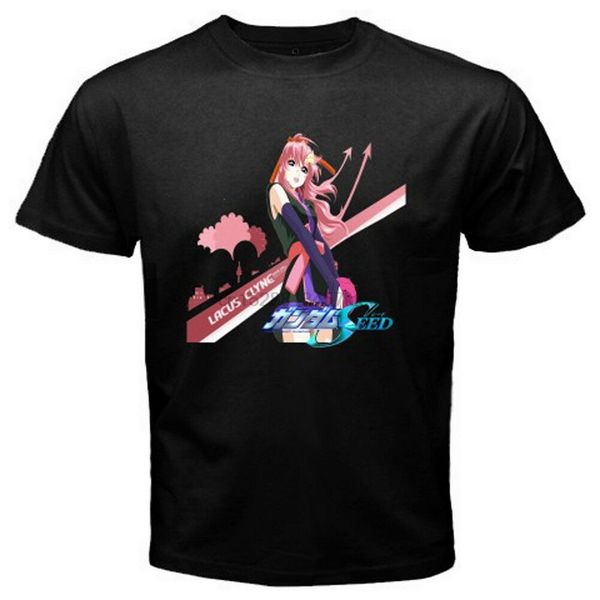 

new gundam seed lacus clyne mecha anime japan cartoon black t-shirt size s-3xl birthday gift tee shirt
