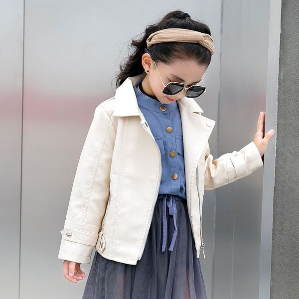 

jackets girls baby pu kids girl boy leather jacket spring autumn cool coat children clothes overcoats 2-10t, Blue;gray