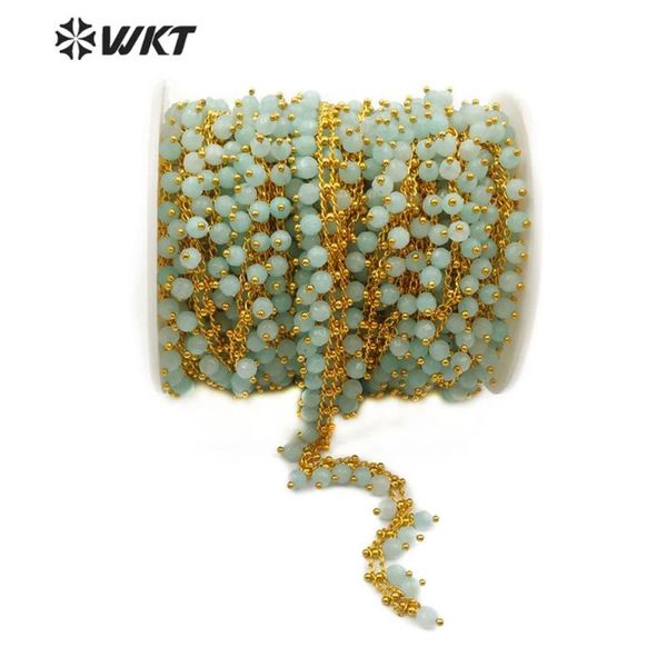

wt-rbc108 wholesale price natural stone with gold chain bead long chain handmade fanshion jewelry, Silver