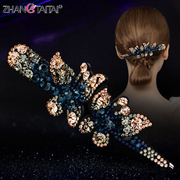 

handmade luxury австрия rhinestone заколки для волос мода кристалл бабочка женщин волос клип расширенный смолы свадебные аксессуары, Golden;silver