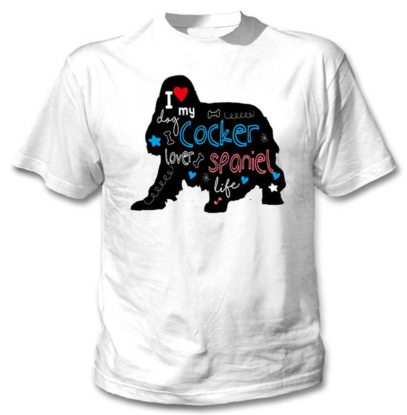 

cocker spaniel - new cotton white tshirt brand fashion tee shirt