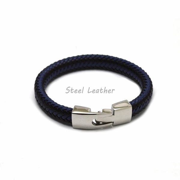 

charm bracelets 5pcs/lot engrave logo fashion man bracelet leather rope mixed braided simple punk woman classic jewelry sale, Golden;silver