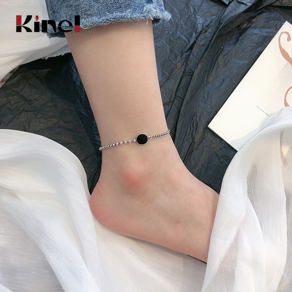 

кинель foot jewelry ножной простой эмаль браслет для голеностопного реального твердого тела 925 стерлингового серебра ножные для женщин bijo, Red;blue