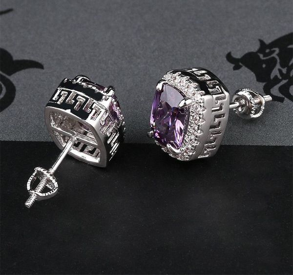 

luxury designer earrings mens hip hop jewelry iced out diamond stud earring pandora style fashion earings gold silver women accessories001, Golden;silver