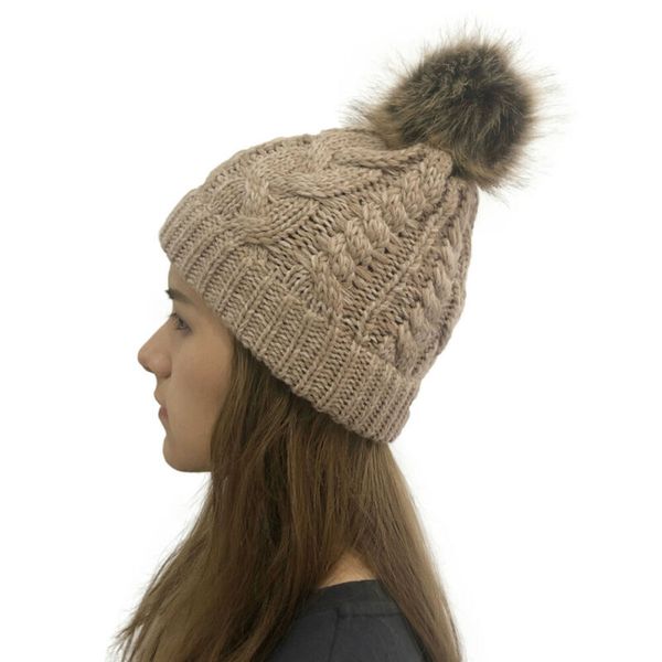 

beanie/skull caps winter knitted beanies hats women girl thick warm beanie skullies hat female knit bonnet outdoor riding, Blue;gray