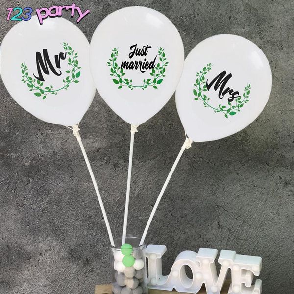 

10pcs 12inch just married mr & mrs latex balloon set wedding decoration balloon she said yes balloons decoration party supplies