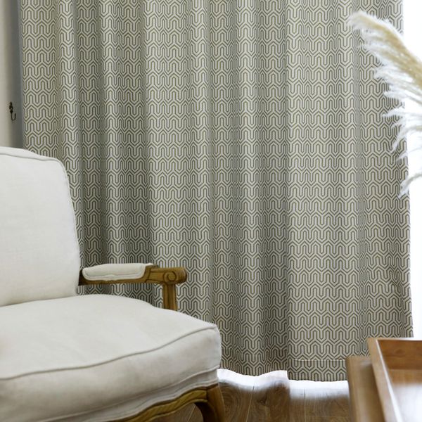 

curtain & drapes modern geometric painting high shading bedroom curtains fabric eyelets, blackout window for kitchen (#lrsz1708)