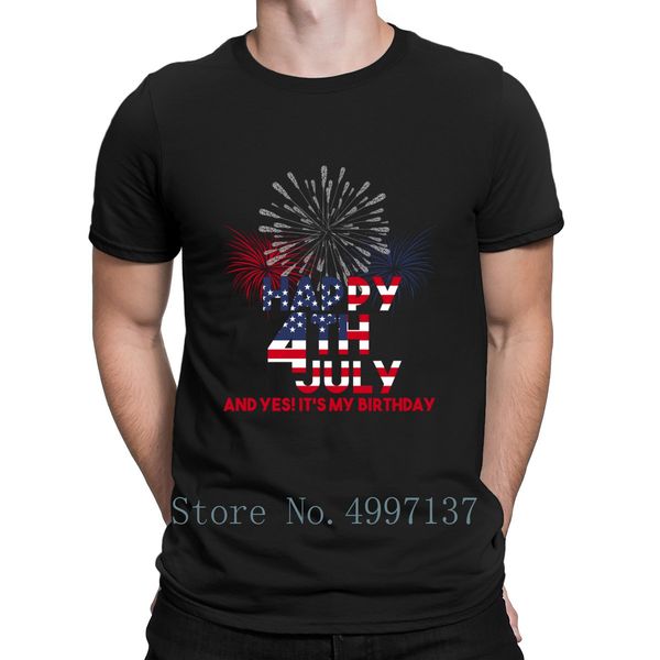

american happy 4th of july and yes it's my birthday t shirt famous tee shirt create slim novelty spring autumn funny s-3xl shirt