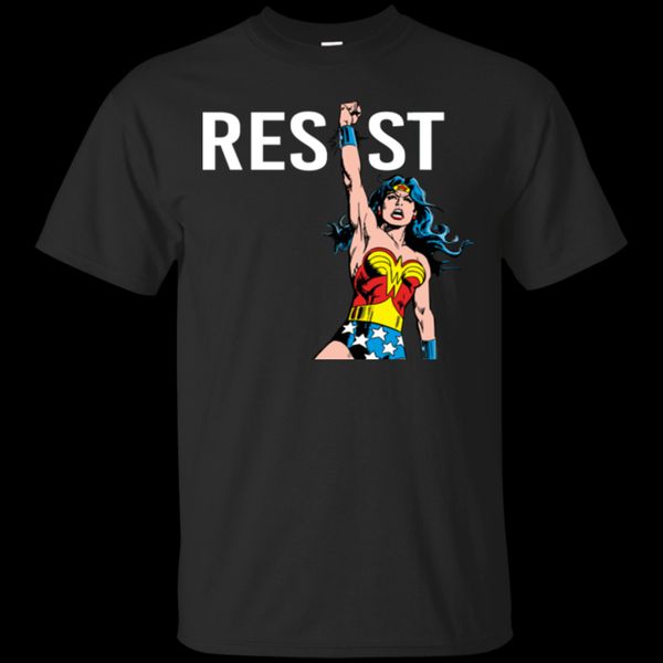 

resist wonder woman t-shirt black tees clothing 2020 short sleeve cotton t shirts man clothing harajuku funny