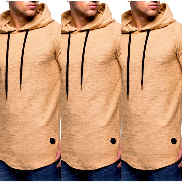 

2020 осенью и зимой новые моды круглые узкие брюки hoodie узкие брюки шеи мужской свитер балахон сплошной цвет тонкий спортивный досуга колг, Black