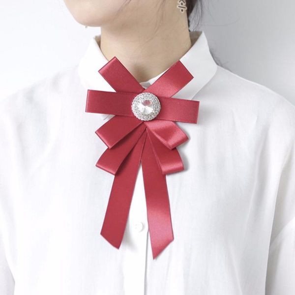 

manilai моды свадебные украшения роскошные rhinestone bowknot броши рубашка воротник bow tie pins большой кристалл брошь женщины, Gray