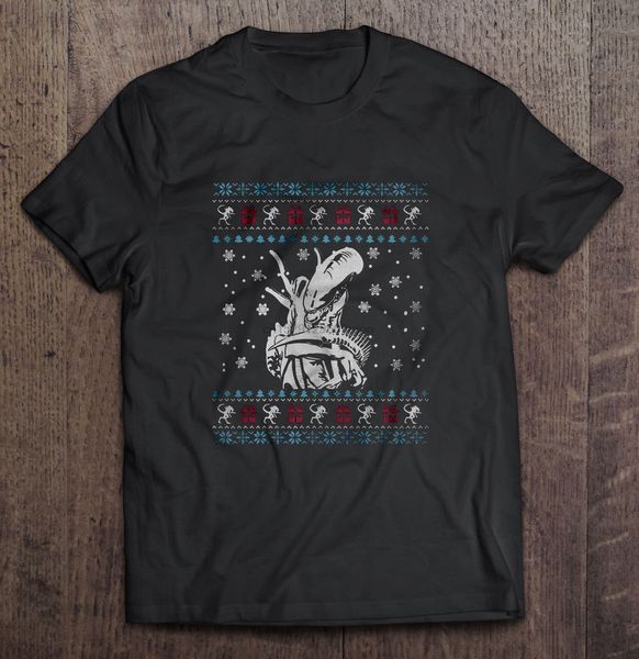 

men t shirt merry christmas xenomorph alien version women t-shirt