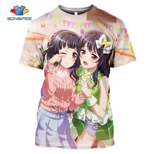 

anime cute girl bang dream 3d summer 3d print shirts hippie hippie graphic men clothing