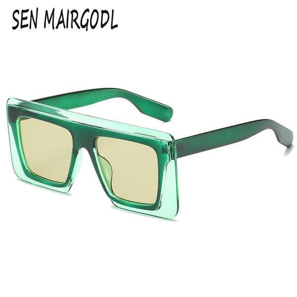 

sunglasses vintage large frame square women men 2021 two-tone design sun glasses fashion gradient blue, White;black