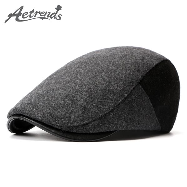 

berets [aetrends] 2021 winter england style beret hats for men or women visor cap z-3976, Blue;gray