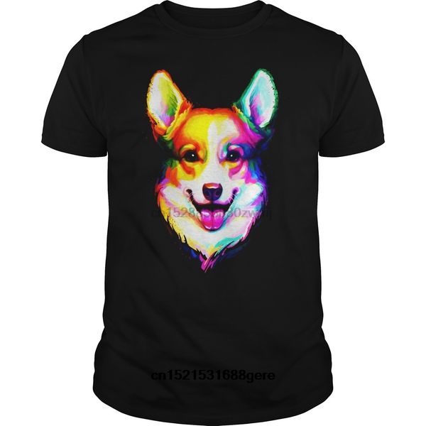 

funny t shirt welsh corgi colorful portrait t-shirt tshirt men tee