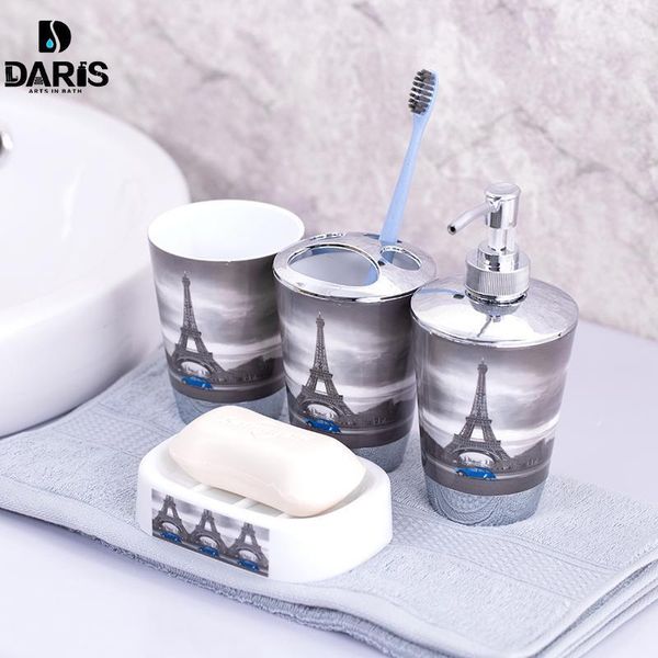 

набор аксессуаров для мыла пк 100% пластиковые аксессуары для ванной мыльница ванна подарочный набор блюдо 4 inlcude диспенсер зубная щетка