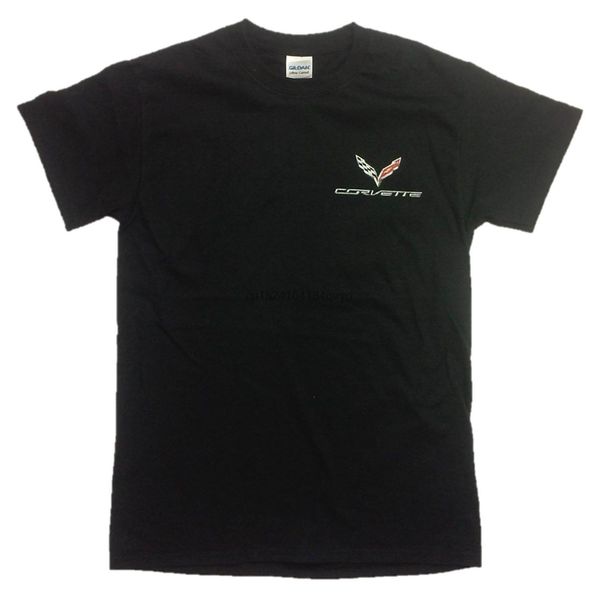 

grey c7 corvette stingray with red streak short sleeve t-shirt by joe blow ts