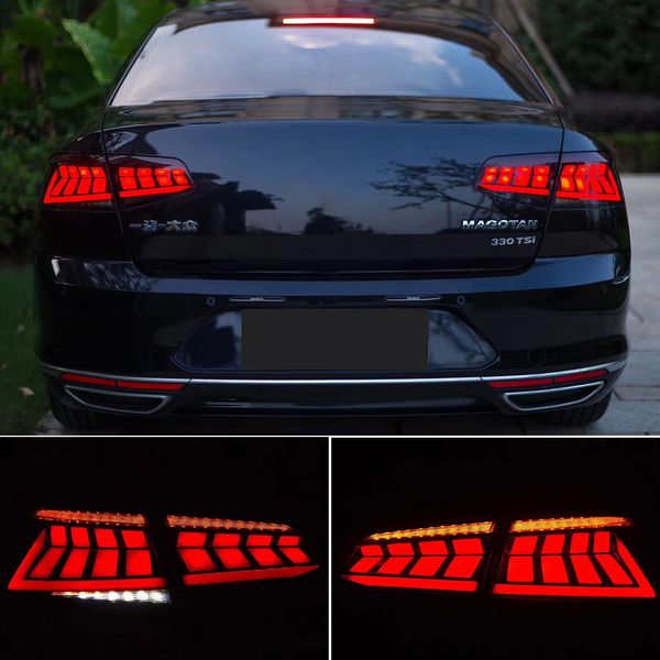 2Pcs LED автомобиля задний фонарь задний фонарь для Volkswagen VW Passat B8 2017 2018 2019 Задний противотуманный фонарь + Тормозная система + Реверс + Динамический Сигнал поворота