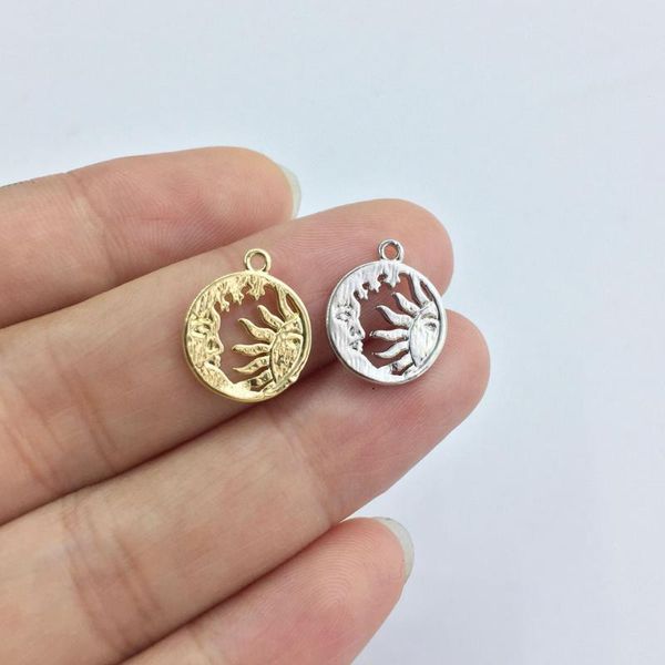 

htr 20pcs 12mm moon and sun nickle/lead/cad zinc alloy charms women jewelry necklace bracelets earrings 2 colors, Bronze;silver
