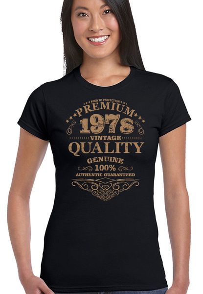 

2019 women cute t-shirt aged to perfection 1978 40th birthday womens funny t-shirt 40 year old gift summer tee shirt
