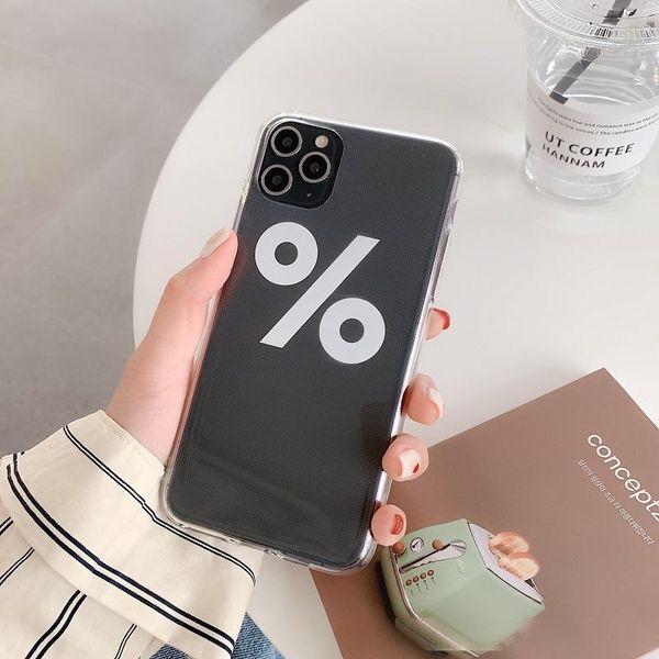

tpu white and black % logo case for iphone 11 pro xs max phone case