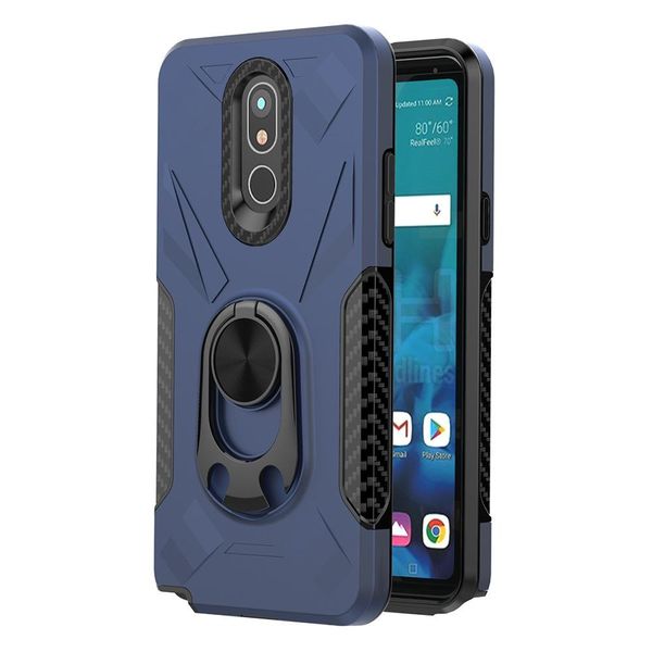 

360 ring kickstand magnetic armor cell phone case for lg harmony 4 tpu pc 2 in 1 oppbag
