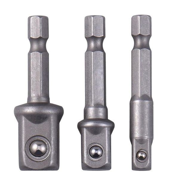 

3pcs/set chrome vanadium steel socket adapter hex shank to square extension drill tightly bits bar hex set tools