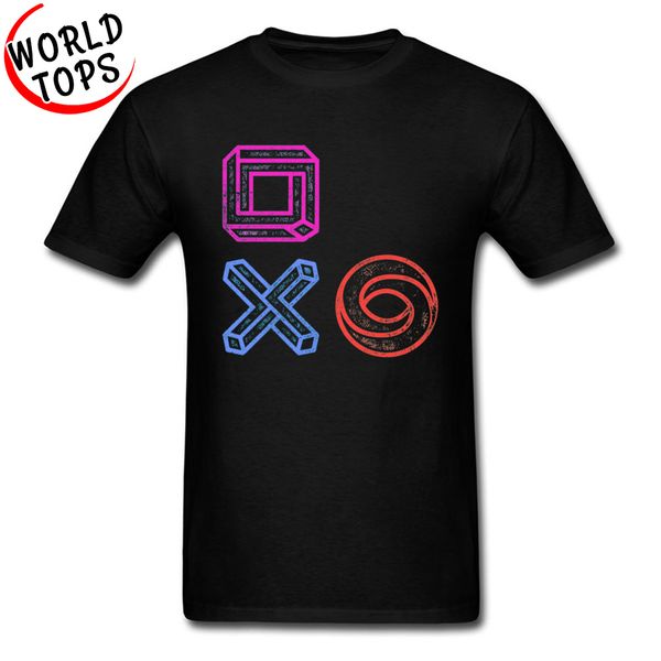

glaxy geometry graphic men's t shirt playstation controller optical illusions icons t shirt cotton round neck tee shirt man