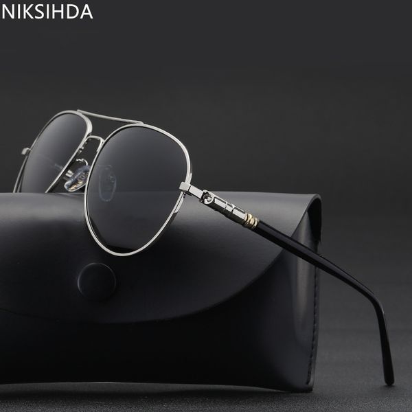 

european and american pilots'glasses, retro sunglasses, metal clam glasses, reticulated red glasses, driving polarized sunglasse, White;black